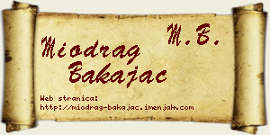 Miodrag Bakajac vizit kartica